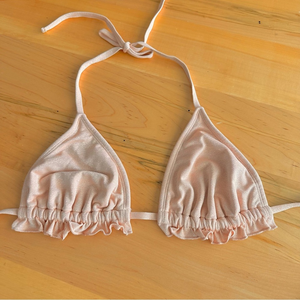 Shimmery triangle bikini top L